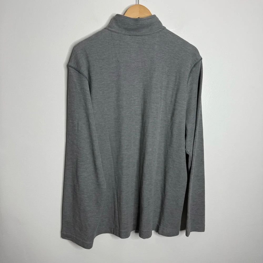 Robert Graham Mens Classic Fit 1/4 Zip Pullover Sweater Long Sleeve Gray Size XL